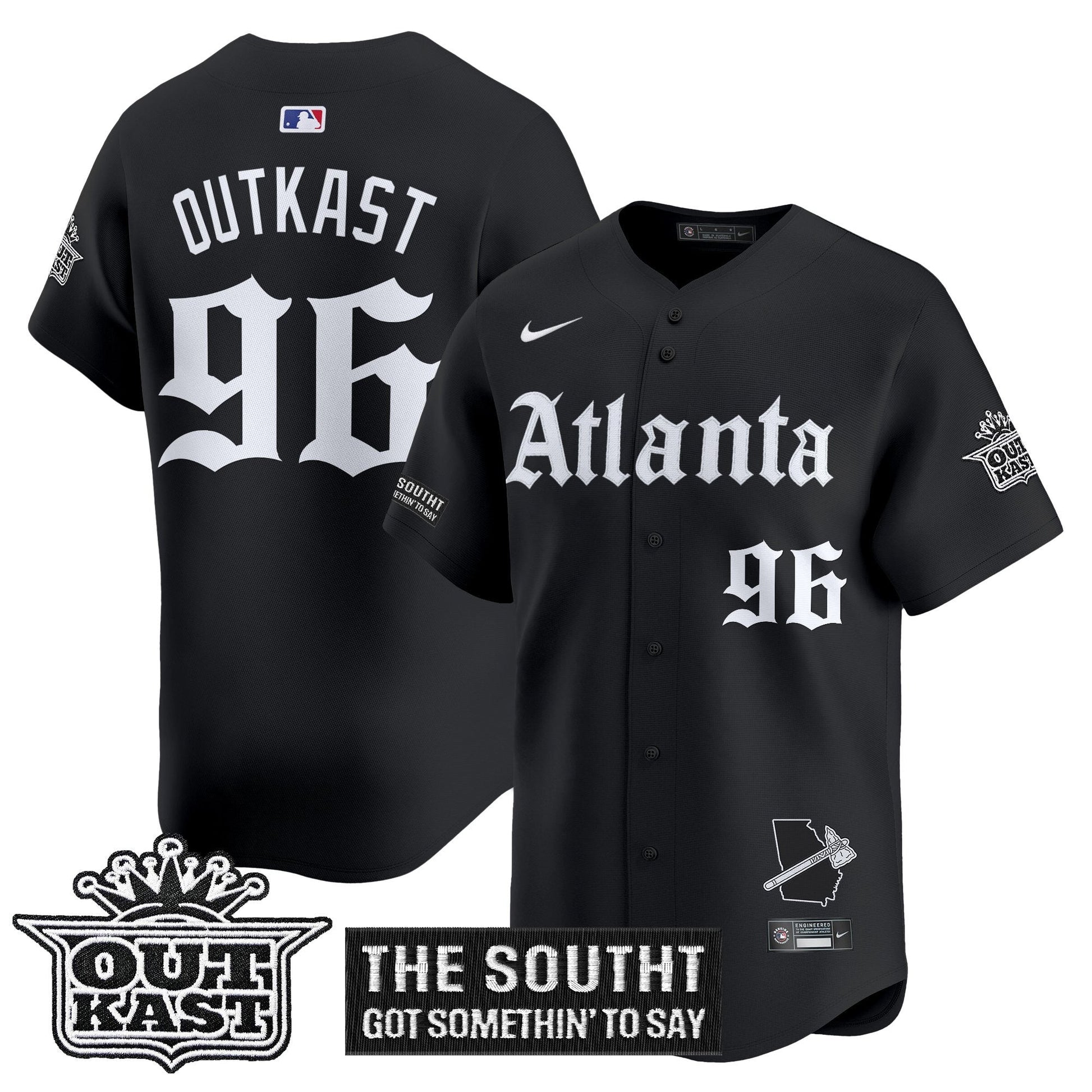 Men's Atlanta Braves 'Gothic South x Outkast Edition' Vapor Premier Limited Jersey - All Stitched