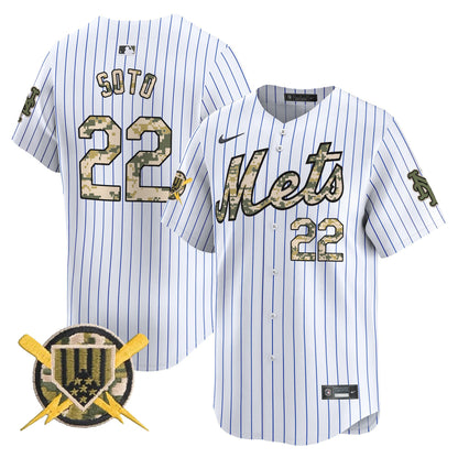 Mets Armed Forces Day Vapor Premier Limited Jersey - All Stitched