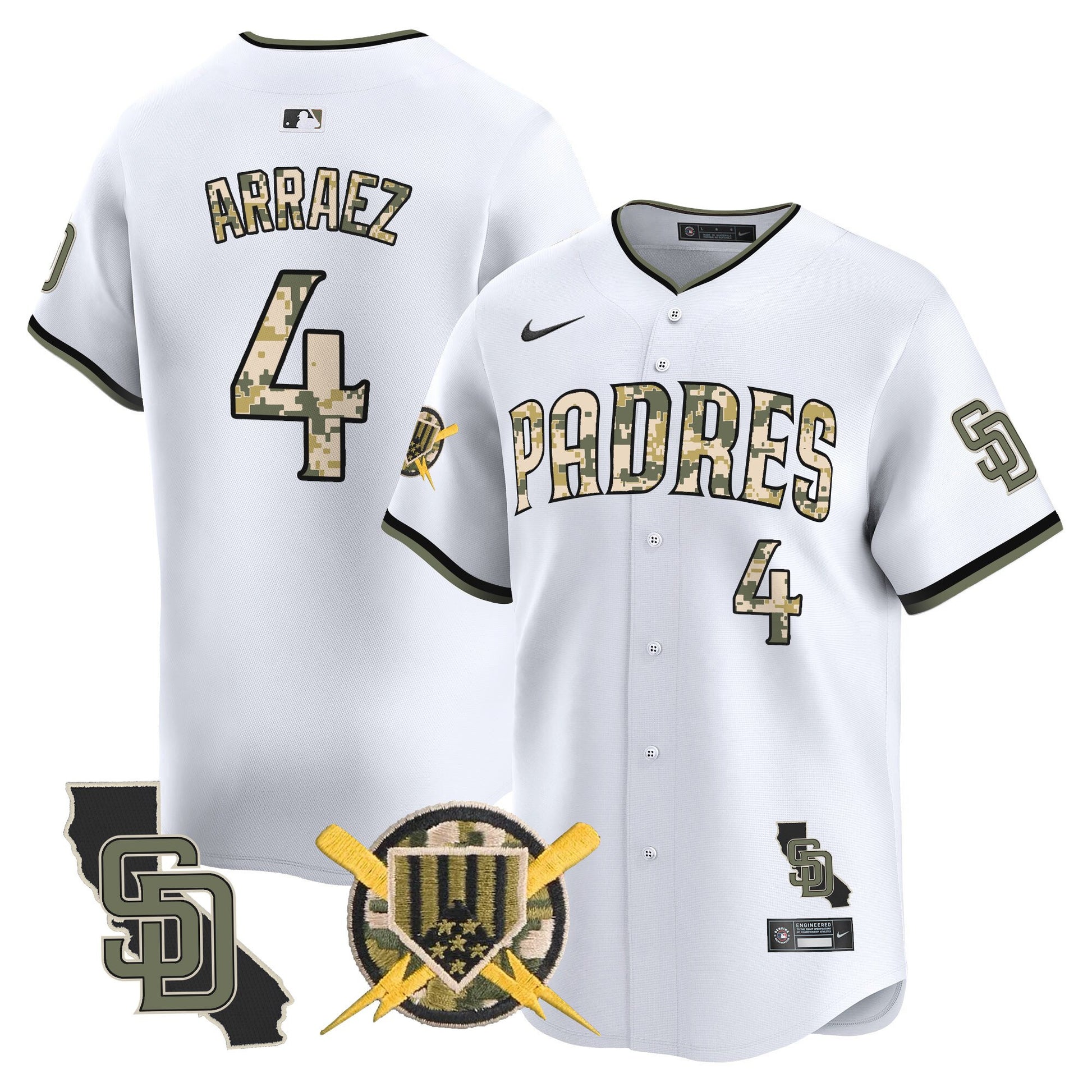 Padres Armed Forces Day Vapor Premier Limited Jersey - All Stitched