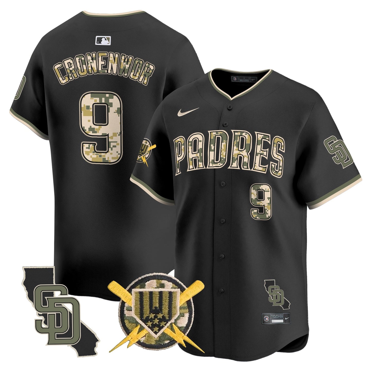 Padres Armed Forces Day Vapor Premier Limited Jersey - All Stitched