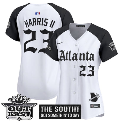 Women's Atlanta Braves 'Gothic South x Outkast Edition' Vapor Premier Limited Jersey - All Stitched