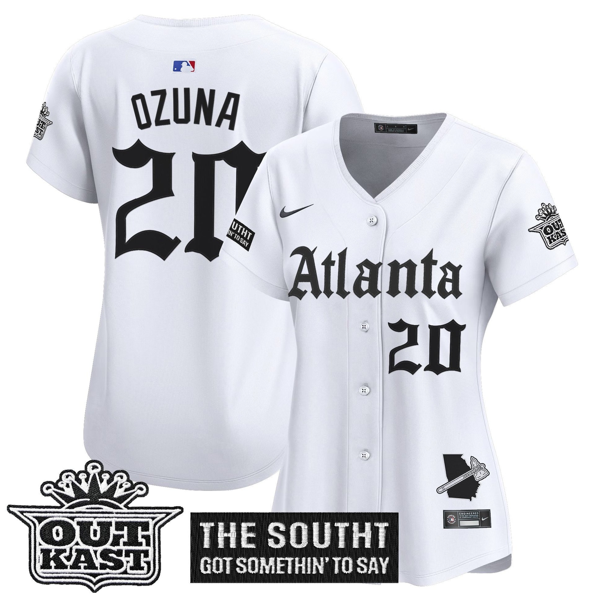 Women's Atlanta Braves 'Gothic South x Outkast Edition' Vapor Premier Limited Jersey - All Stitched