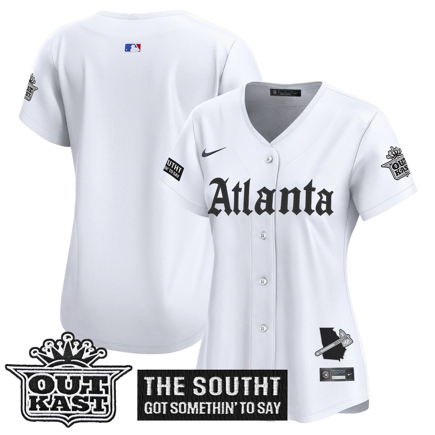 Women's Atlanta Braves 'Gothic South x Outkast Edition' Vapor Premier Limited Jersey - All Stitched