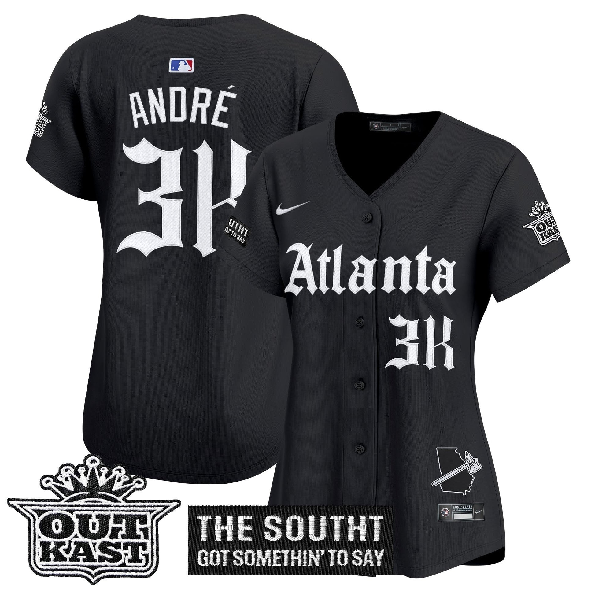 Women's Atlanta Braves 'Gothic South x Outkast Edition' Vapor Premier Limited Jersey - All Stitched