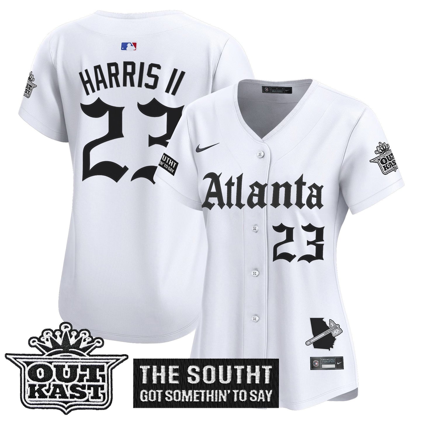 Women's Atlanta Braves 'Gothic South x Outkast Edition' Vapor Premier Limited Jersey - All Stitched