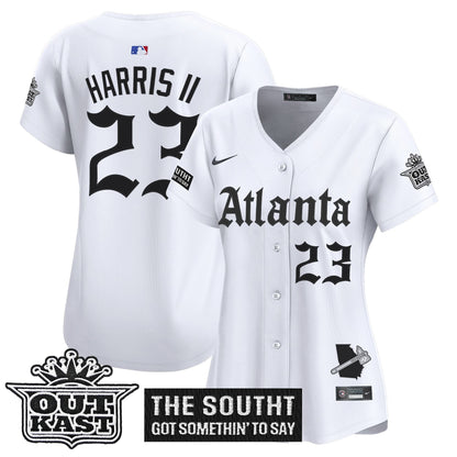 Women's Atlanta Braves 'Gothic South x Outkast Edition' Vapor Premier Limited Jersey - All Stitched