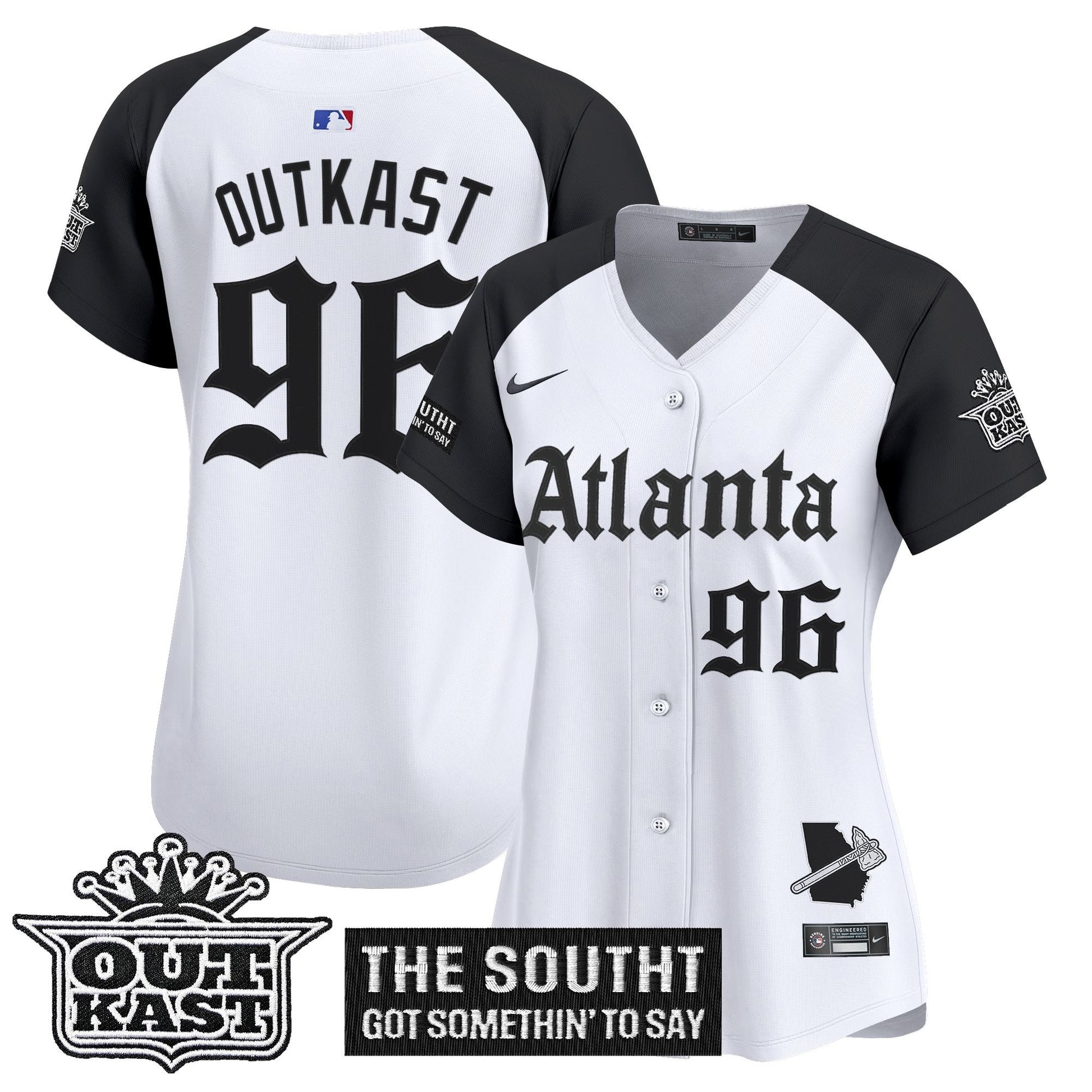 Women's Atlanta Braves 'Gothic South x Outkast Edition' Vapor Premier Limited Jersey - All Stitched