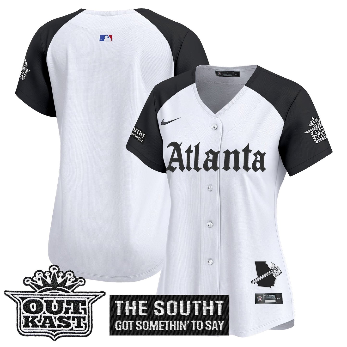 Women's Atlanta Braves 'Gothic South x Outkast Edition' Vapor Premier Limited Jersey - All Stitched