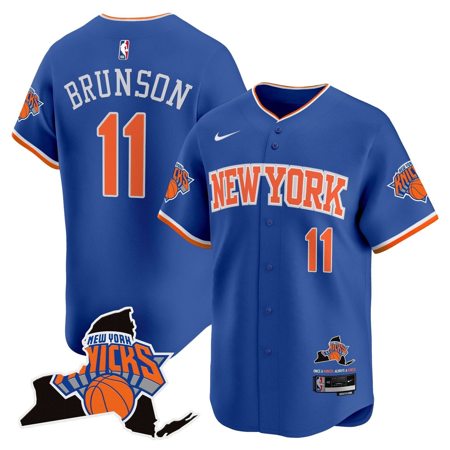 Men's New York Knicks Vapor Baseball Jersey - All Stitched