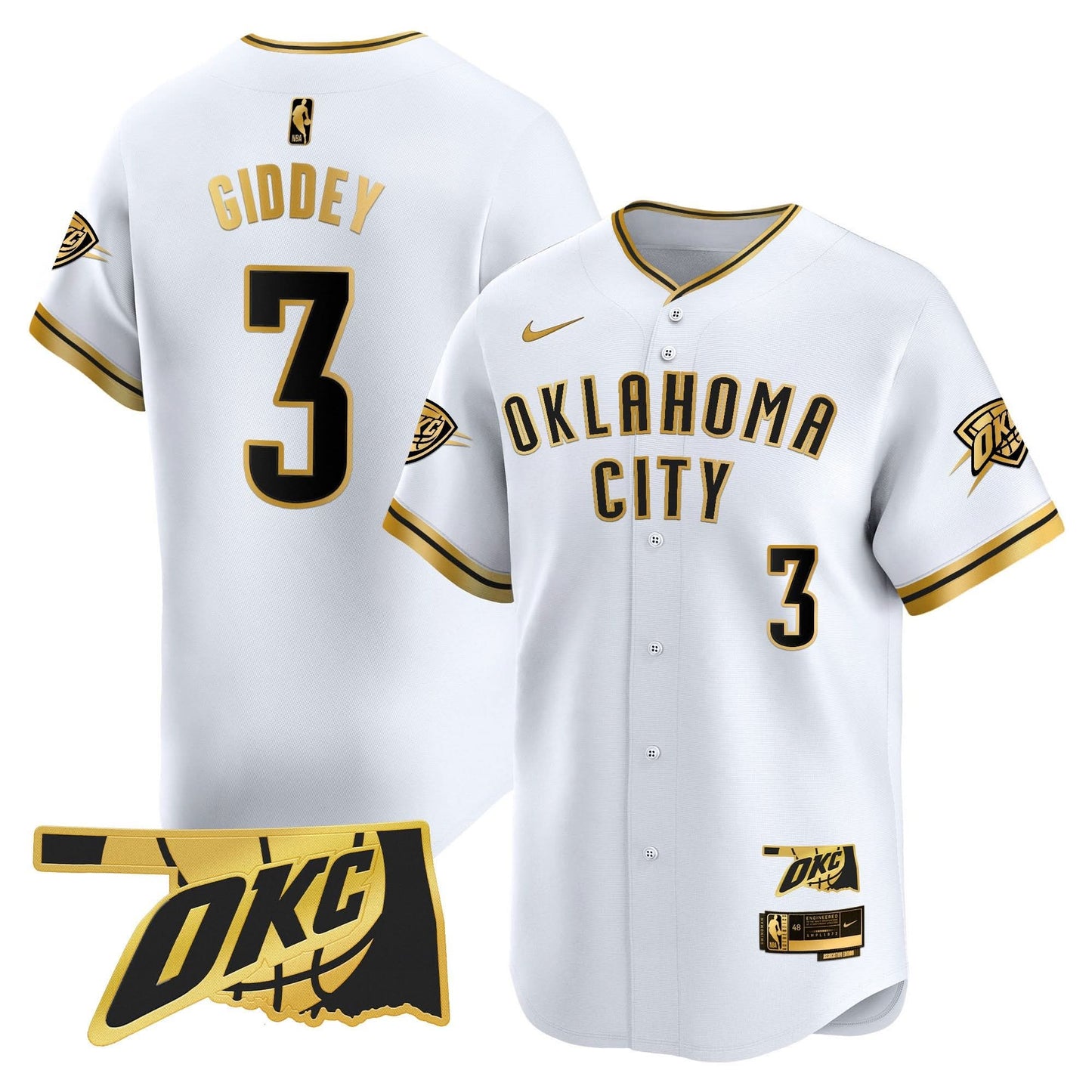 Men's Oklahoma City Thunder Vapor Baseball Jersey - All Stitched