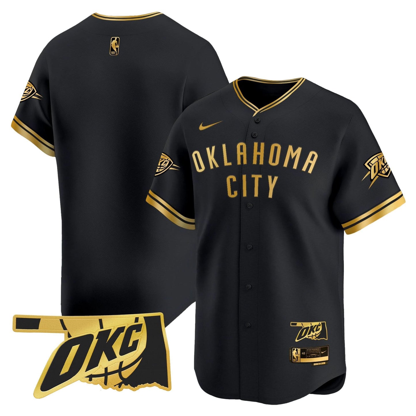 Men's Oklahoma City Thunder Vapor Baseball Jersey - All Stitched