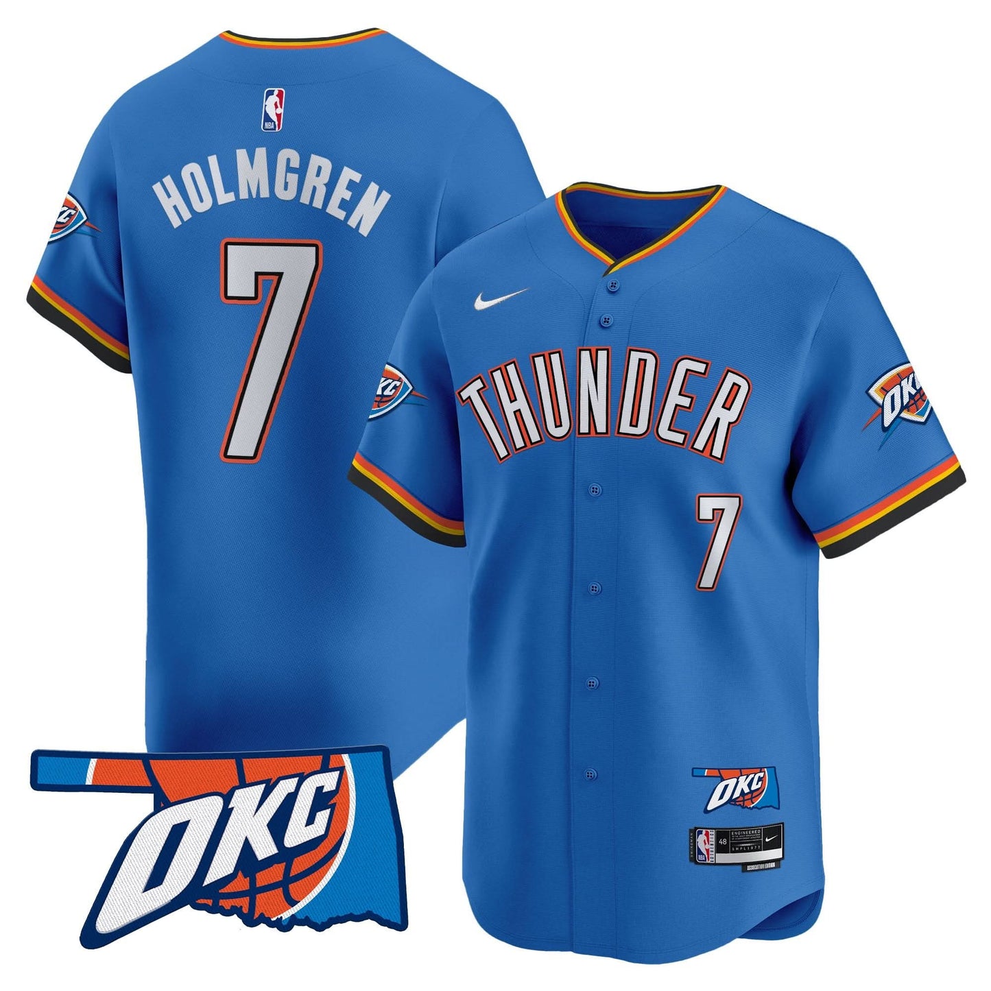Men's Oklahoma City Thunder Vapor Baseball Jersey - All Stitched