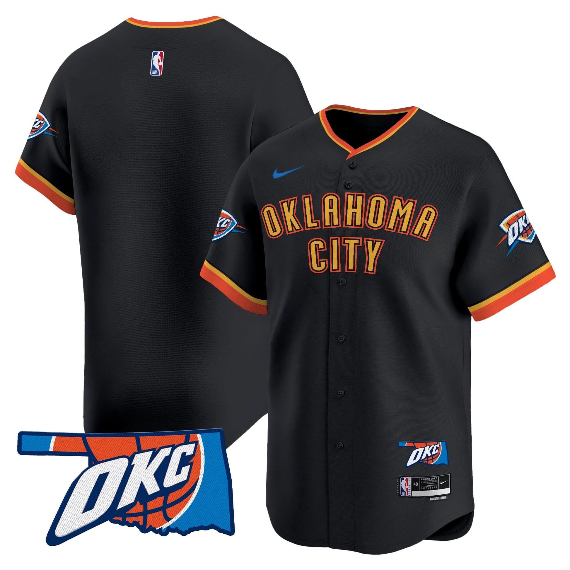Men's Oklahoma City Thunder Vapor Baseball Jersey - All Stitched