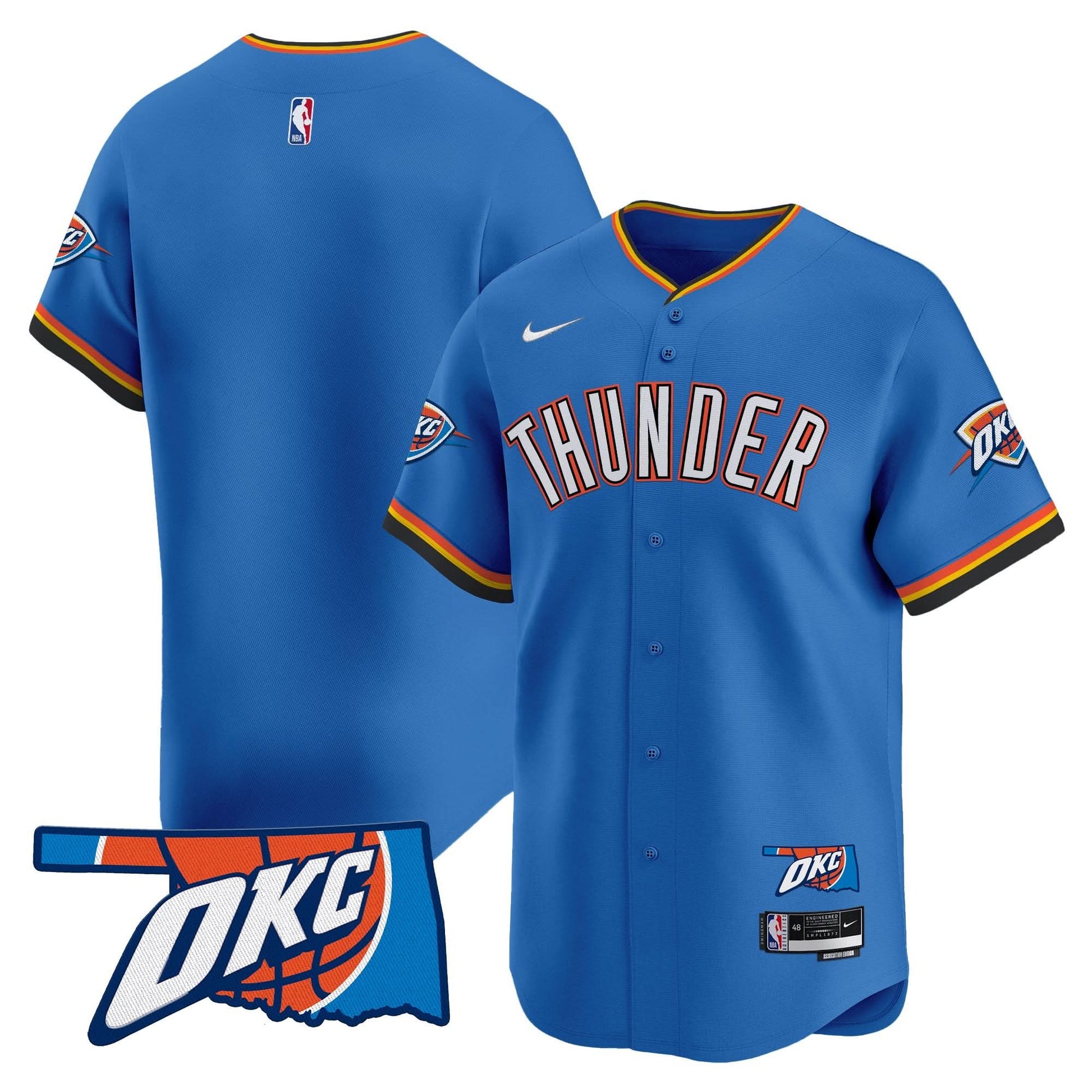 Men's Oklahoma City Thunder Vapor Baseball Jersey - All Stitched