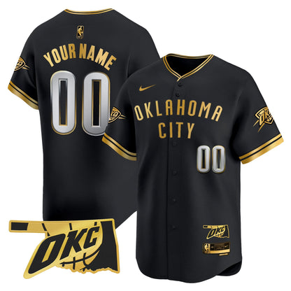 Oklahoma City Thunder Vapor Baseball Custom Jersey - All Stitched