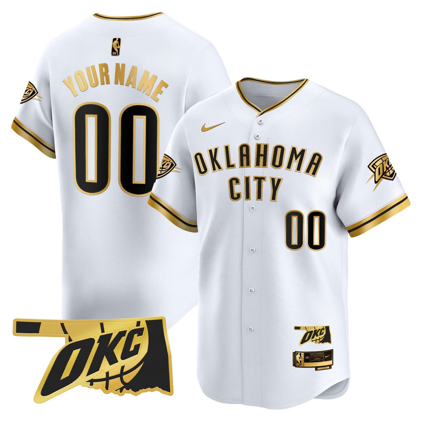 Oklahoma City Thunder Vapor Baseball Custom Jersey - All Stitched