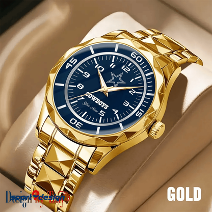 Dallas Cowboys Best Dad Ever Luxury Diamond Men Watch Father's Day Gift