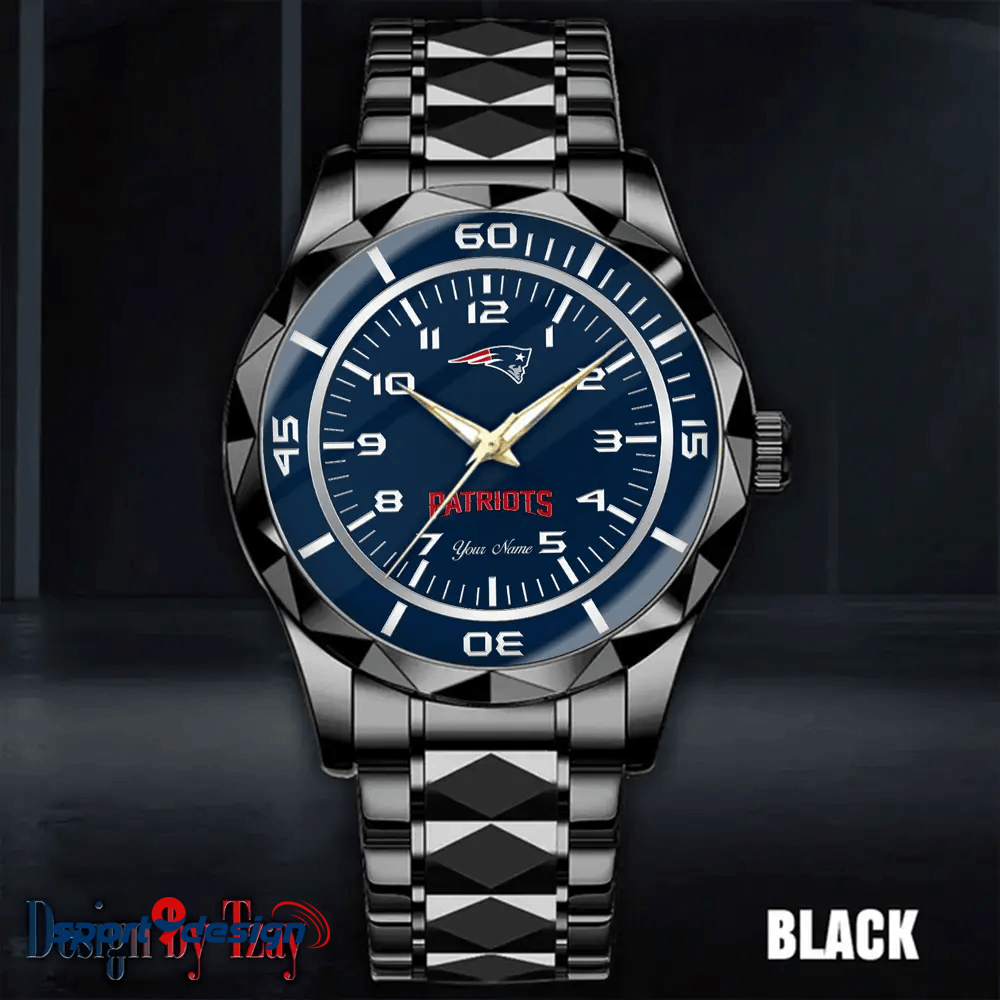 New England Patriots Best Dad Ever Luxury Diamond Men Watch Father's Day Gift