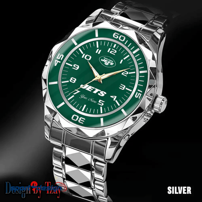 New York Jets Best Dad Ever Luxury Diamond Men Watch Father's Day Gift