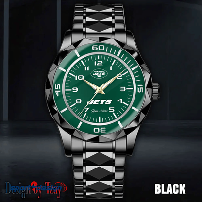 New York Jets Best Dad Ever Luxury Diamond Men Watch Father's Day Gift