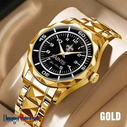 New Orleans Saints Best Dad Ever Luxury Diamond Men Watch Father's Day Gift