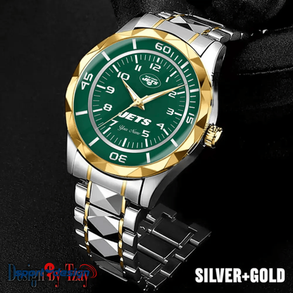 New York Jets Best Dad Ever Luxury Diamond Men Watch Father's Day Gift