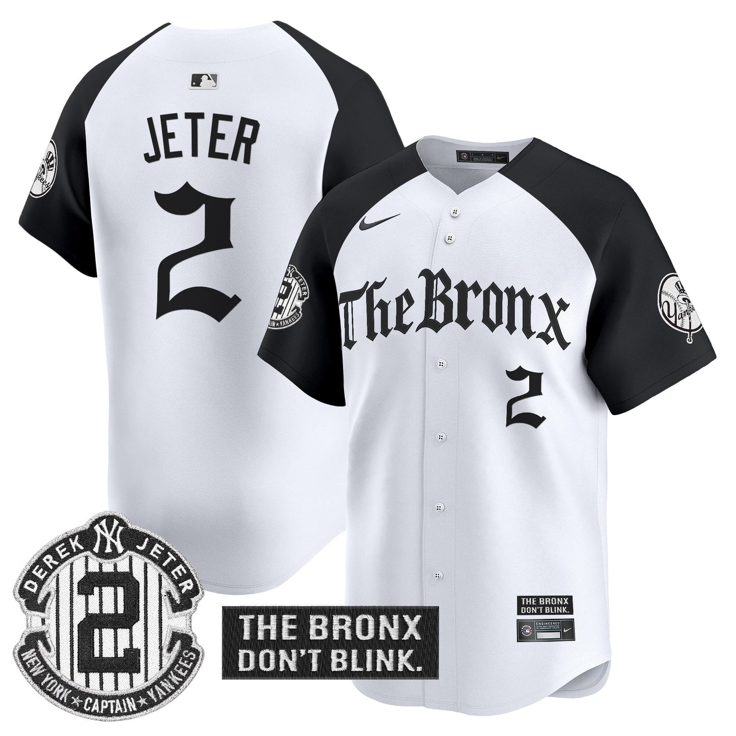 Men's Yankees 'The Bronx - Gothic Ink Drop Edition' Vapor Premier Limited Jersey - All Stitched