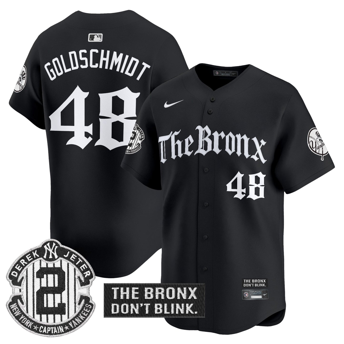 Men's Yankees 'The Bronx - Gothic Ink Drop Edition' Vapor Premier Limited Jersey - All Stitched