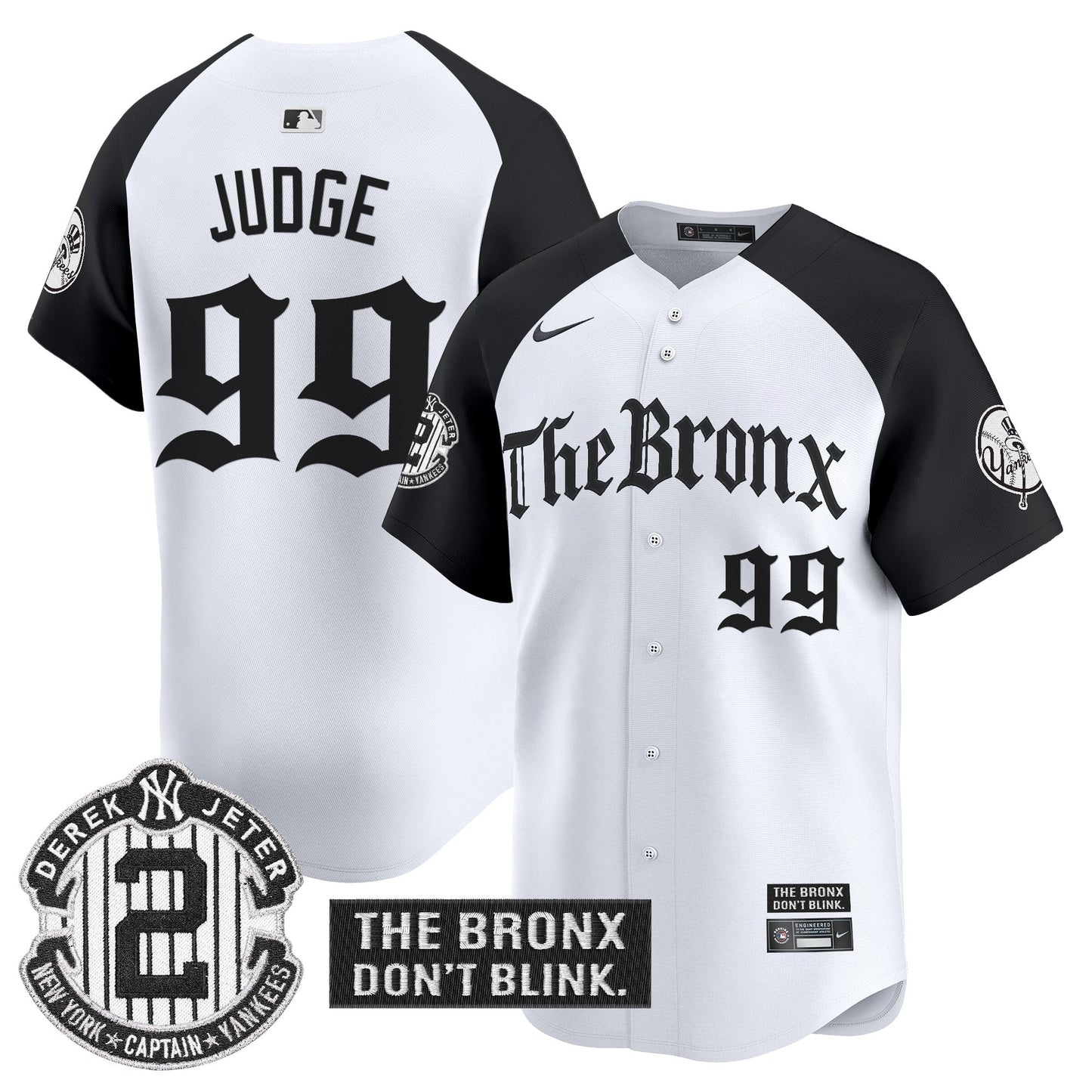 Men's Yankees 'The Bronx - Gothic Ink Drop Edition' Vapor Premier Limited Jersey - All Stitched