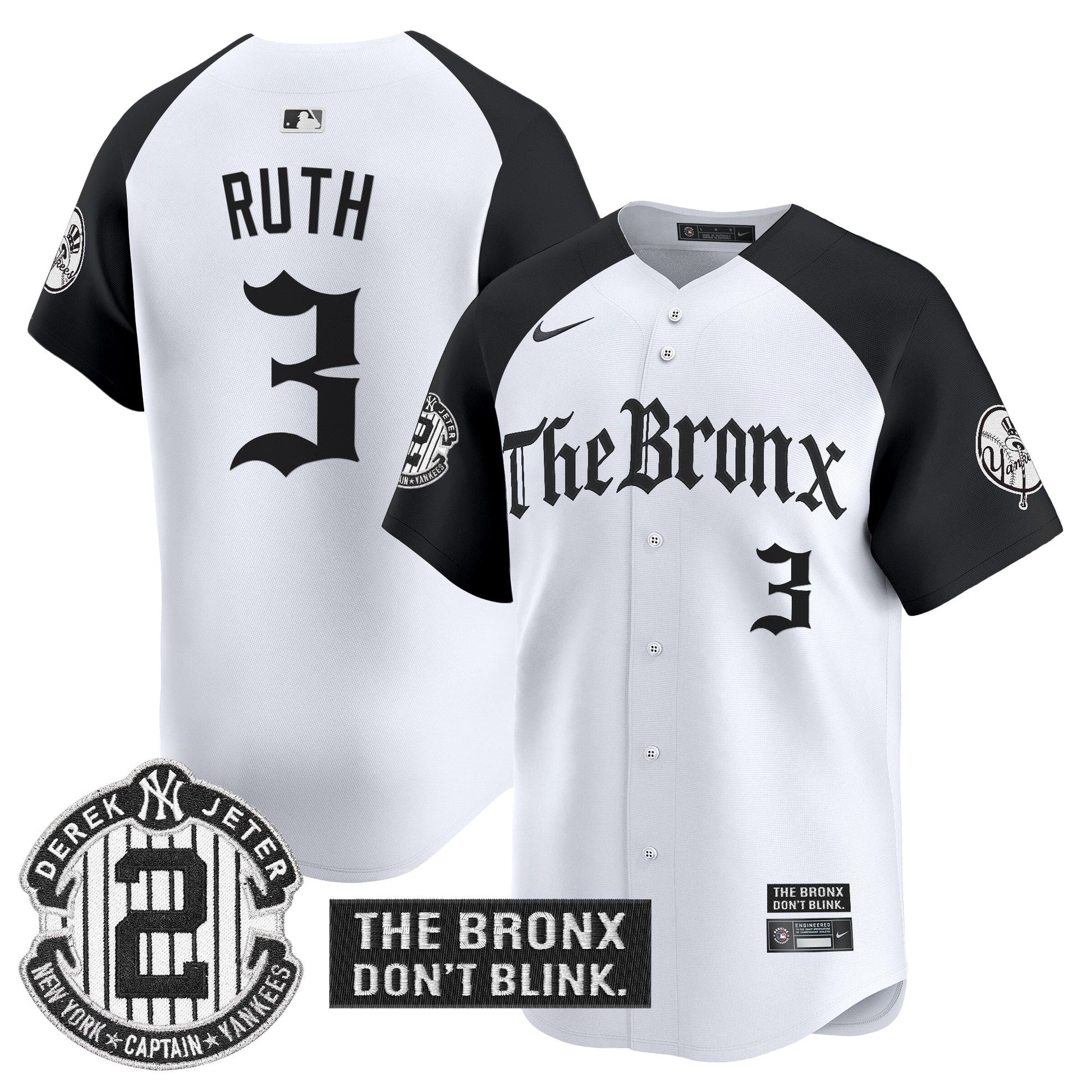 Men's Yankees 'The Bronx - Gothic Ink Drop Edition' Vapor Premier Limited Jersey - All Stitched