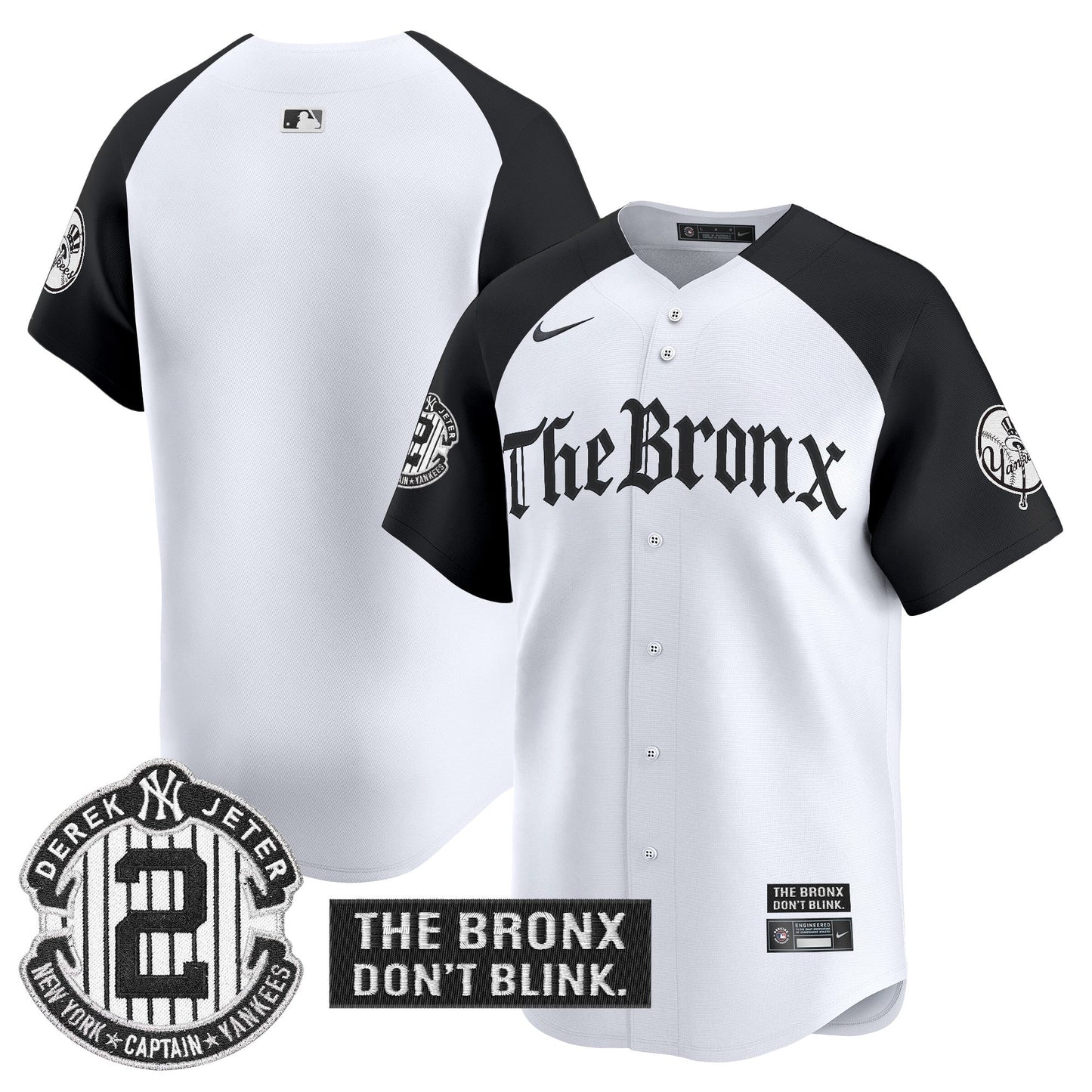Men's Yankees 'The Bronx - Gothic Ink Drop Edition' Vapor Premier Limited Jersey - All Stitched