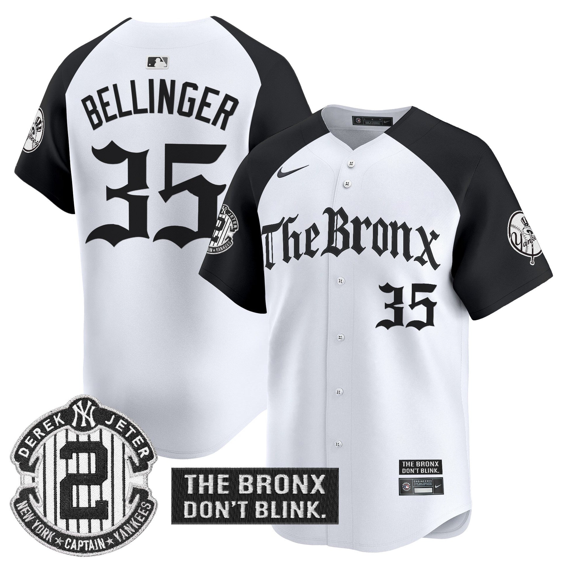 Men's Yankees 'The Bronx - Gothic Ink Drop Edition' Vapor Premier Limited Jersey - All Stitched