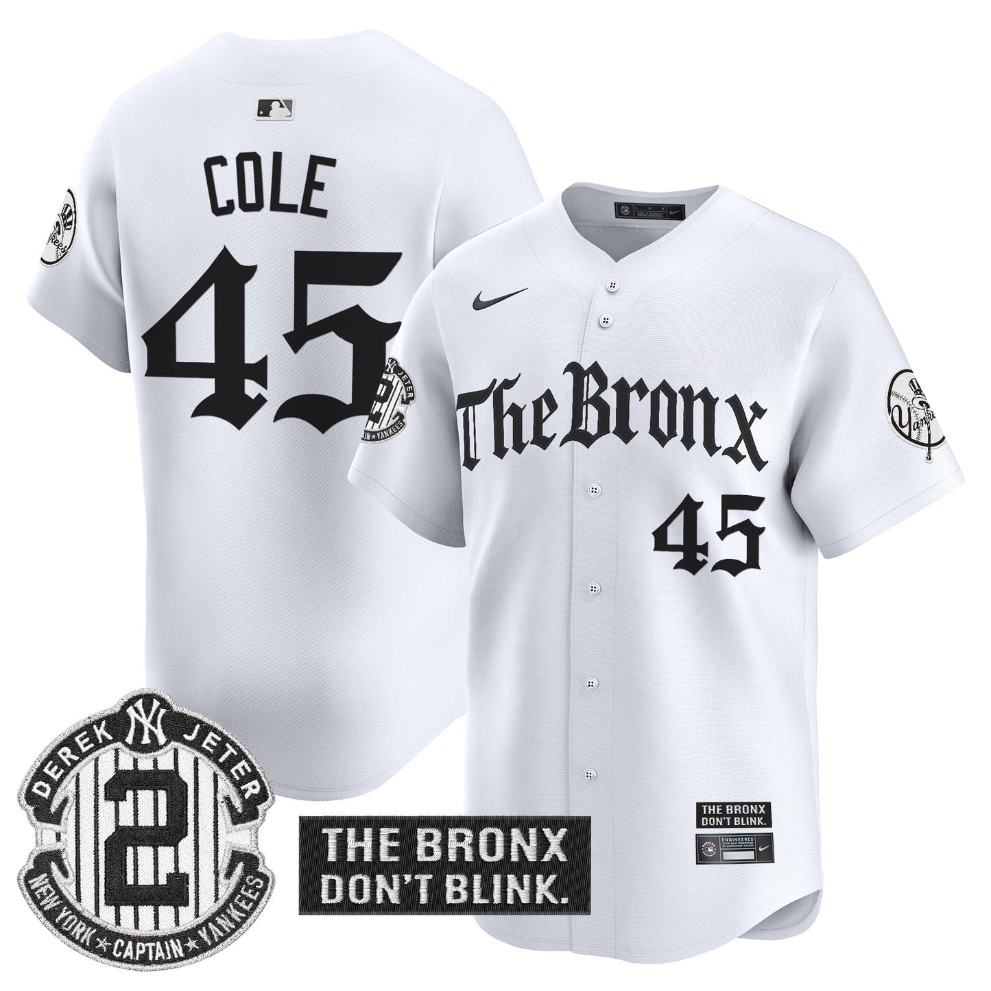 Men's Yankees 'The Bronx - Gothic Ink Drop Edition' Vapor Premier Limited Jersey - All Stitched