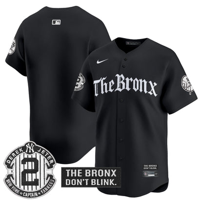 Men's Yankees 'The Bronx - Gothic Ink Drop Edition' Vapor Premier Limited Jersey - All Stitched