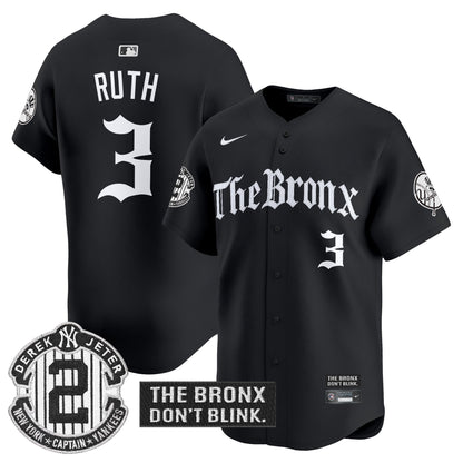 Men's Yankees 'The Bronx - Gothic Ink Drop Edition' Vapor Premier Limited Jersey - All Stitched