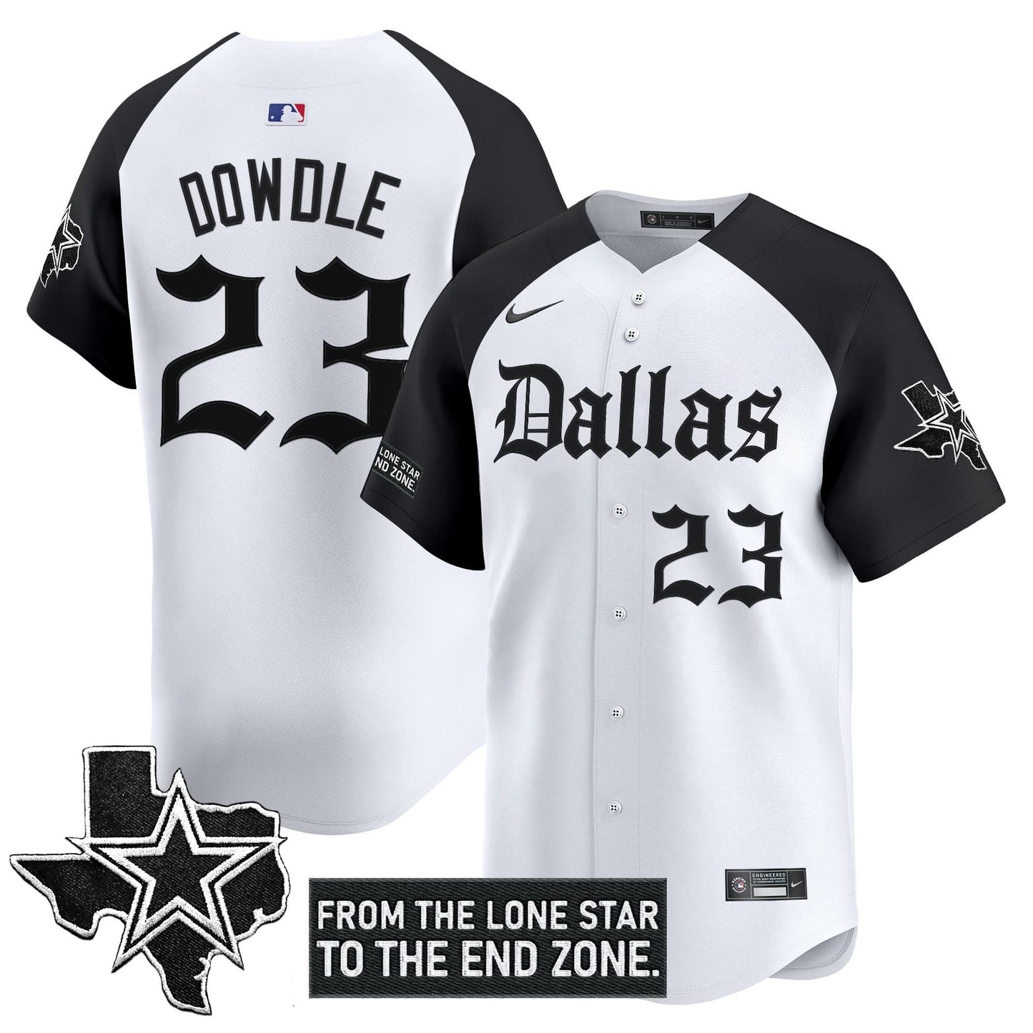 Men's Dallas Cowboys 'Gothic Lone Star Edition' Vapor Baseball Jersey - All Stitched