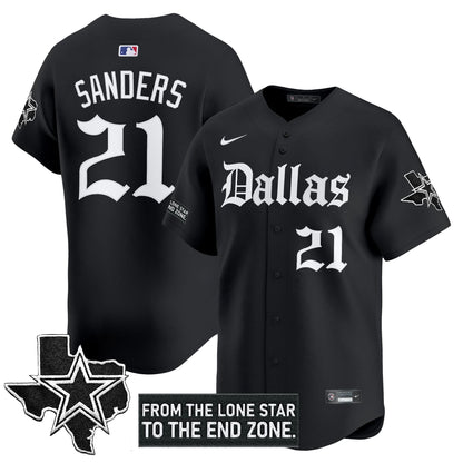 Men's Dallas Cowboys 'Gothic Lone Star Edition' Vapor Baseball Jersey - All Stitched