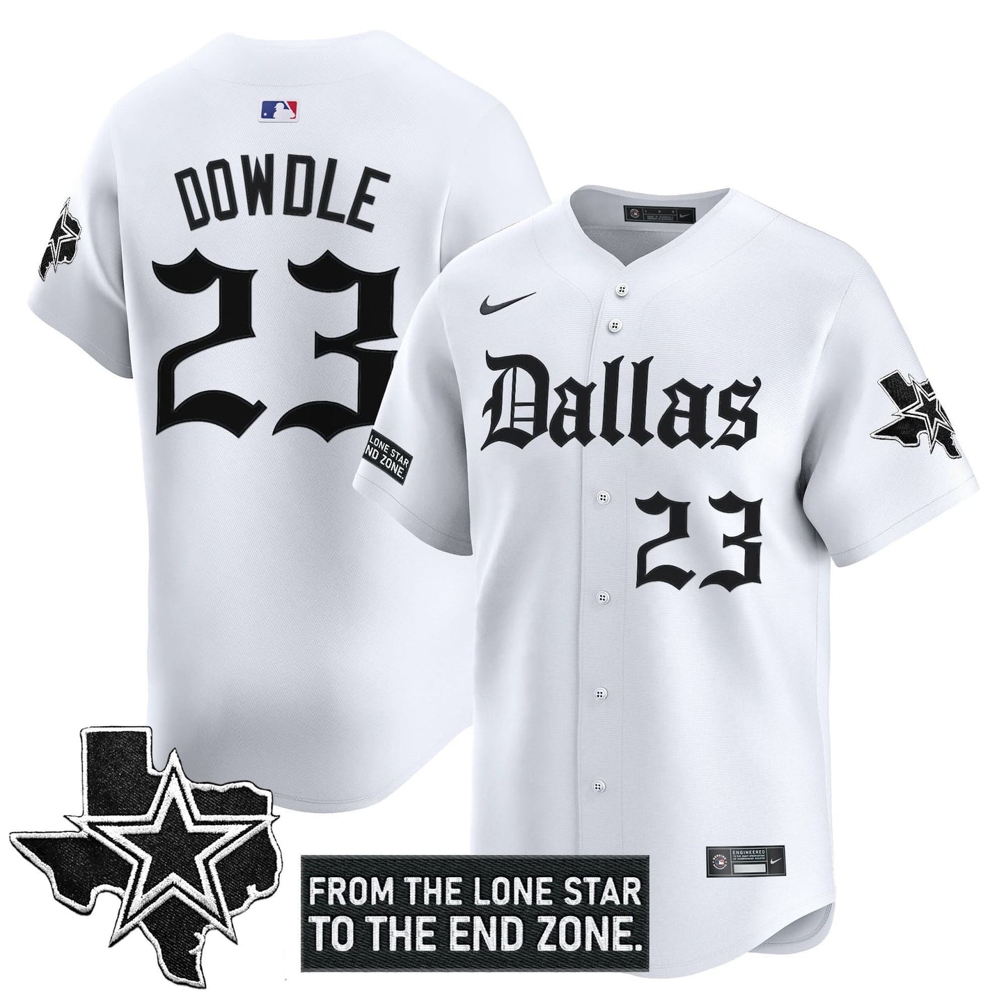 Men's Dallas Cowboys 'Gothic Lone Star Edition' Vapor Baseball Jersey - All Stitched