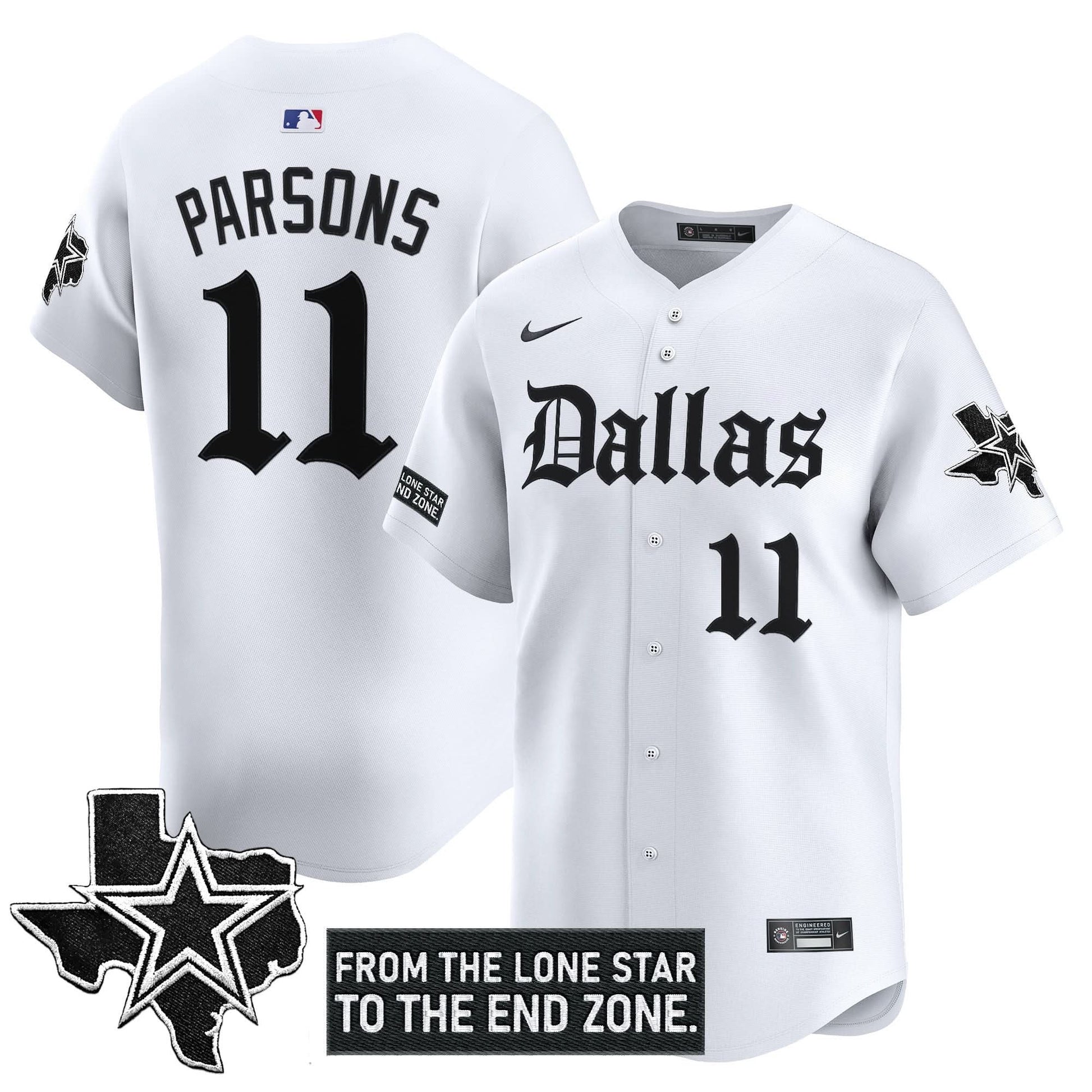 Men's Dallas Cowboys 'Gothic Lone Star Edition' Vapor Baseball Jersey - All Stitched