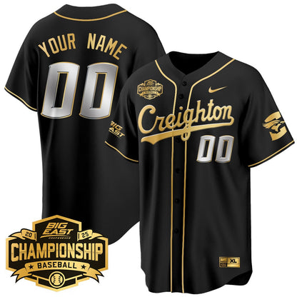 Custom Creighton Baseball 2025 Big East Baseball Tournament Champions Jersey - All Stitched