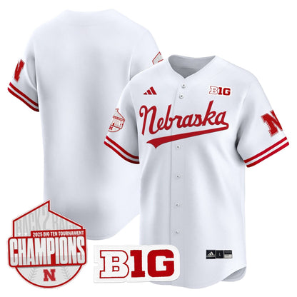 Men's Nebraska Huskers Back 2 Back Champions Patch Vapor Premier Limited Jersey - All Stitched