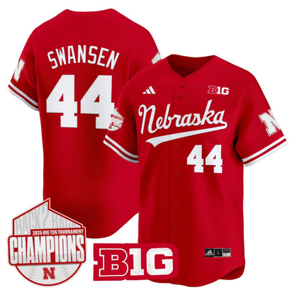 Men's Nebraska Huskers Back 2 Back Champions Patch Vapor Premier Limited Jersey - All Stitched