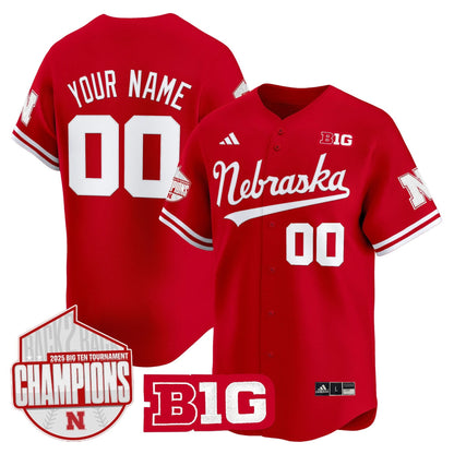 Nebraska Huskers Back 2 Back Champions Patch Vapor Premier Limited Custom Jersey - All Stitched