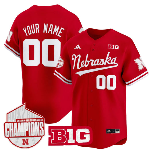 Nebraska Huskers Back 2 Back Champions Patch Vapor Premier Limited Custom Jersey - All Stitched