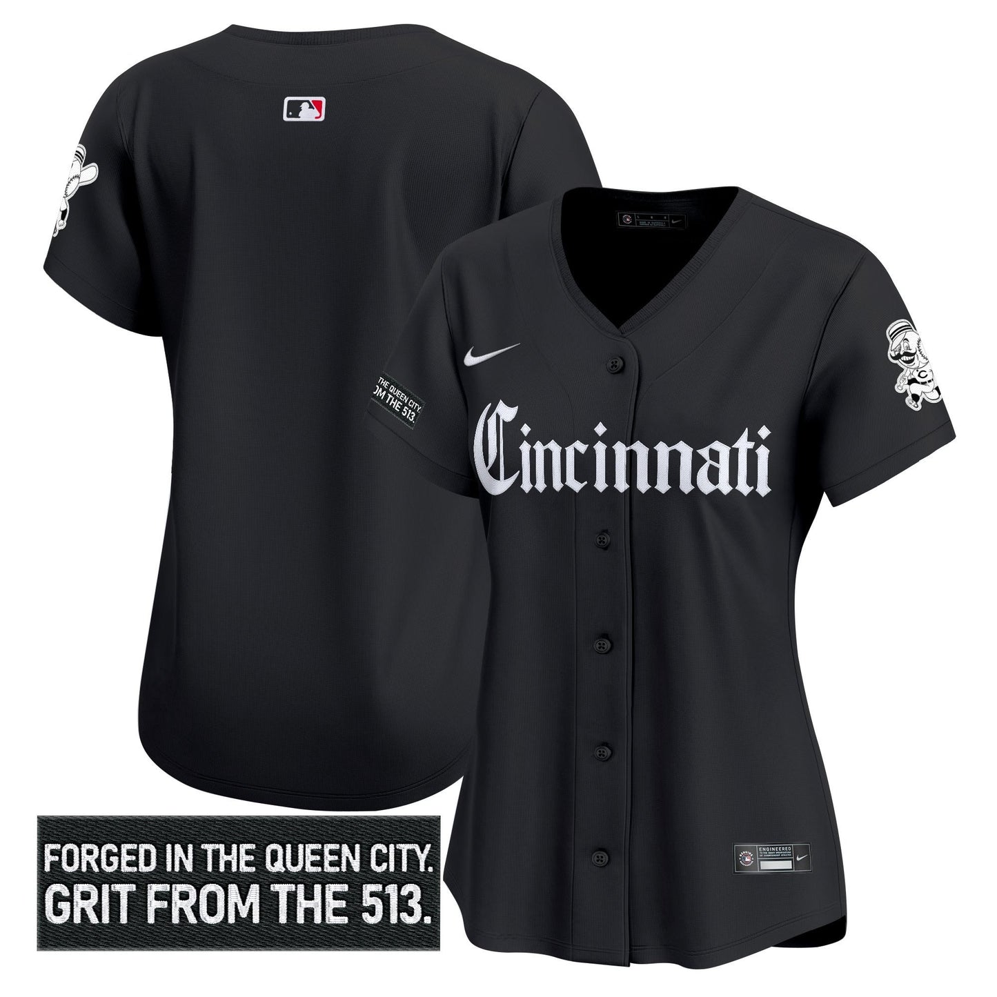 Women's Cincinnati Reds 'Gothic Queen City Edition' Vapor Premier Limited Jersey - All Stitched