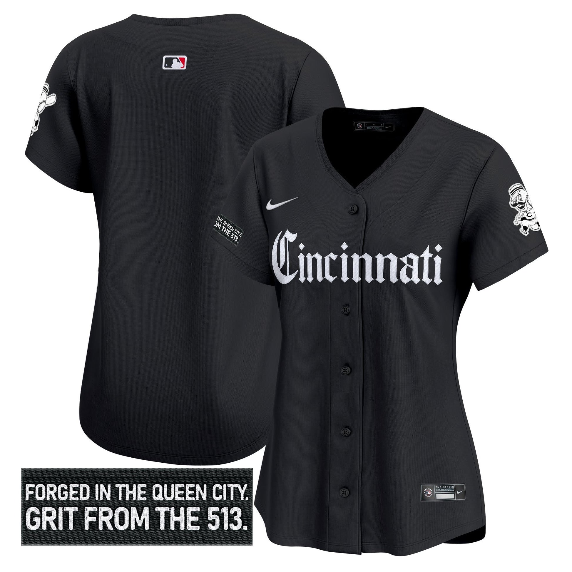 Women's Cincinnati Reds 'Gothic Queen City Edition' Vapor Premier Limited Jersey - All Stitched