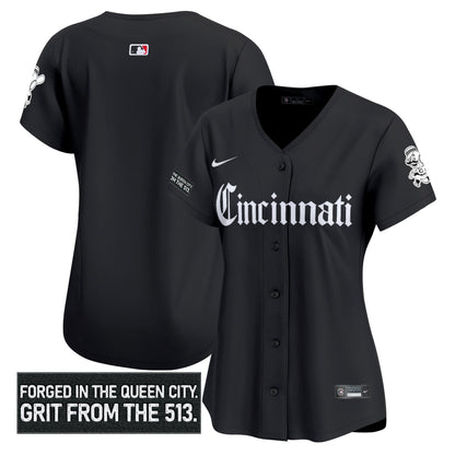 Women's Cincinnati Reds 'Gothic Queen City Edition' Vapor Premier Limited Jersey - All Stitched