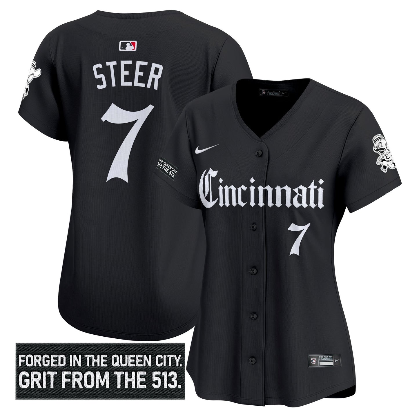 Women's Cincinnati Reds 'Gothic Queen City Edition' Vapor Premier Limited Jersey - All Stitched