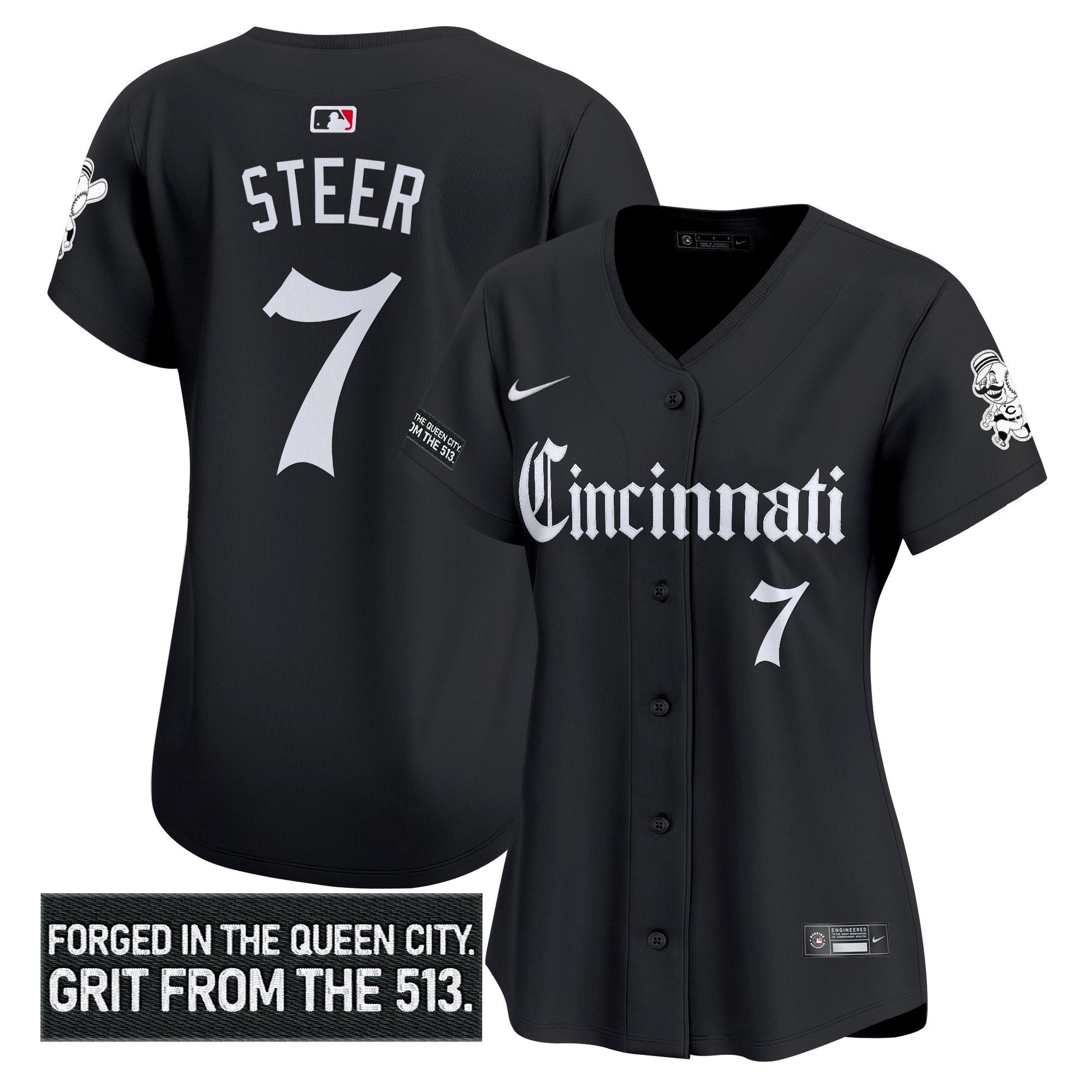 Women's Cincinnati Reds 'Gothic Queen City Edition' Vapor Premier Limited Jersey - All Stitched