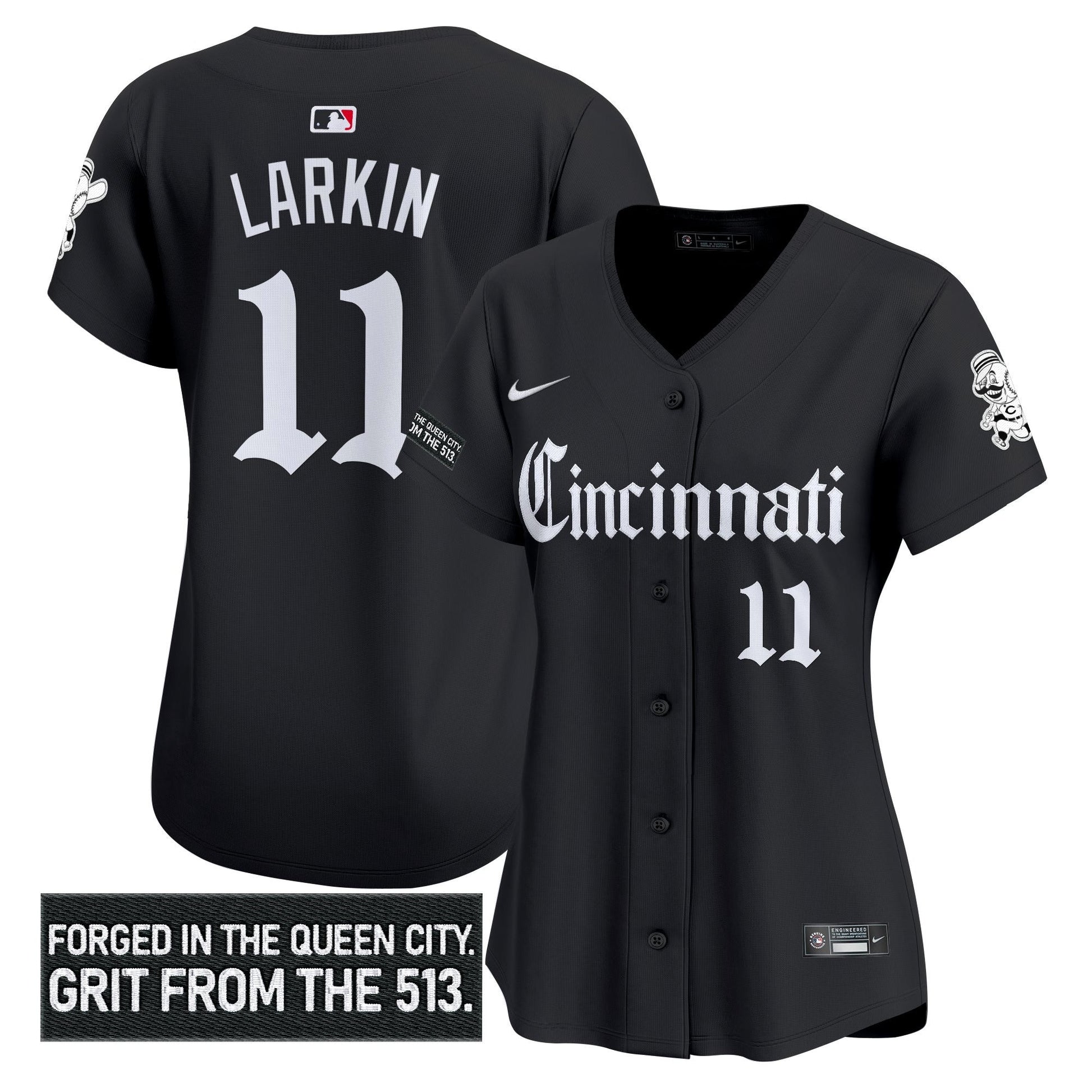 Women's Cincinnati Reds 'Gothic Queen City Edition' Vapor Premier Limited Jersey - All Stitched